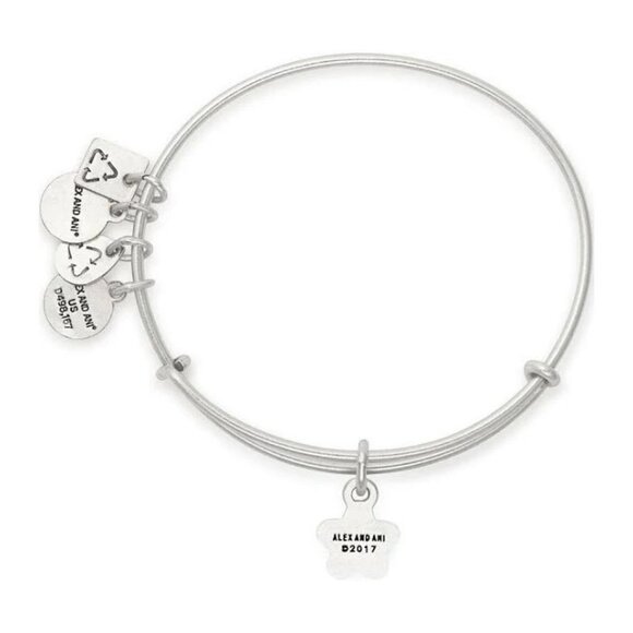 Alex and Ani True Wish Silver Tone Star Crystal Bangle Bracelet - Picture 2 of 4